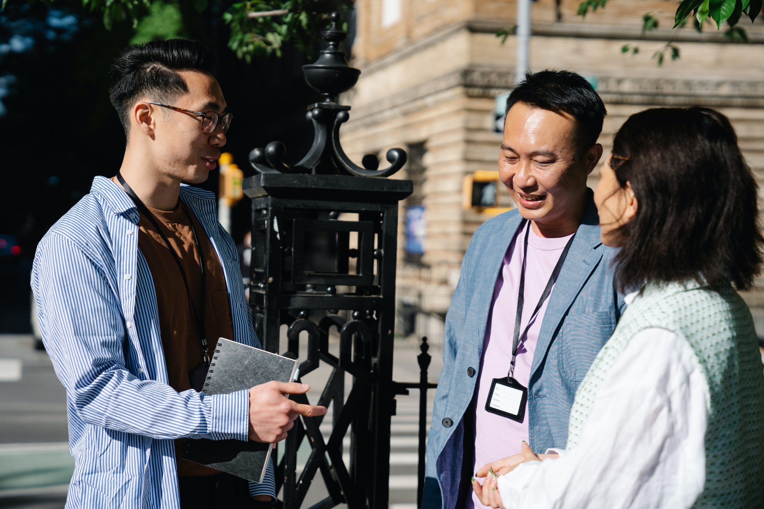 Stock picture of people having a conversation